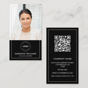 Modern Photo Logo QR Code Visitekaartje