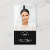 Modern Photo Logo QR Code Visitekaartje (Voorkant)