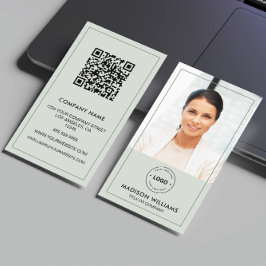 Modern Photo Logo QR Code Visitekaartje