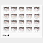 Modern Photo Love and Bedankt Wedding Vierkante Sticker (Vel)