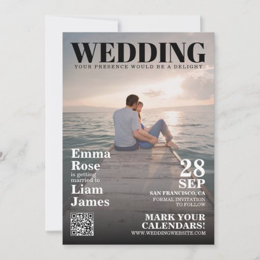 Modern Photo Magazine Hoesje Unique Bewaar de datu Save The Date (Voorkant)