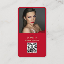 Modern Photo Makeup Business Card logo barcode  Visitekaartje