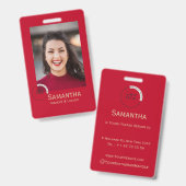 Modern Photo Makeup Business Name Badge (Voor- en achterkant)