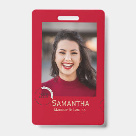 Modern Photo Makeup Business Name Badge