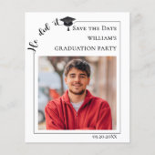 Modern photo male budget Graduation Save the Date Flyer (Voorkant)