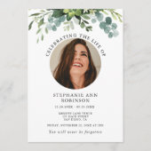 Modern Photo Memorial Floral Order of Service Programmakaart (Voorkant)