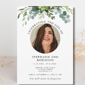 Modern Photo Memorial Floral Order of Service Programmakaart