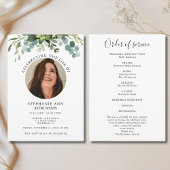 Modern Photo Memorial Floral Order of Service Programmakaart