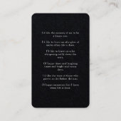 Modern photo minimalist memorial prayer card  visitekaartje (Achterkant)