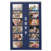 Modern Photo Navy Blue Cover Kalender (Hoes)