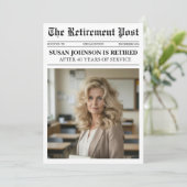 Modern Photo Newspaper Retirement Card (Staand voorkant)