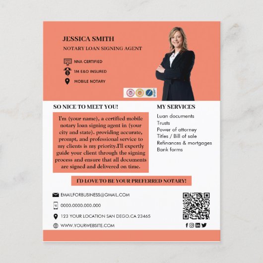 Modern Photo Notary Signing Agent Flyer (Voorkant)
