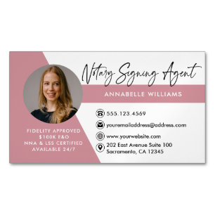 Modern Photo Notary Signing Agent  Magnetisch Visitekaartje