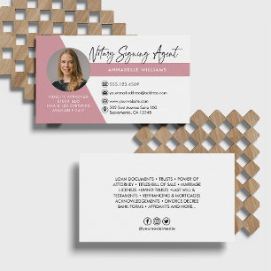 Modern Photo Notary Signing Agent Visitekaartje