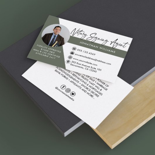 Modern Photo Notary Signing Agent Visitekaartje