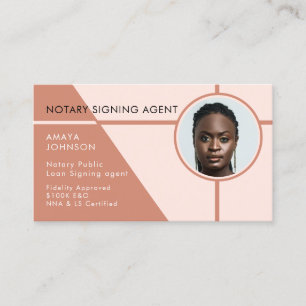 Modern Photo Notary Signing Agent Visitekaartje