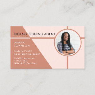 Modern Photo Notary Signing Agent Visitekaartje
