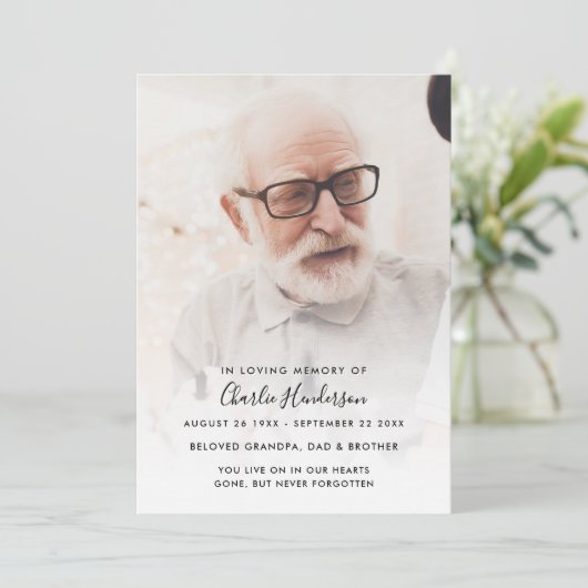 Modern Photo Order of Service Funeral Programmakaart (Staand voorkant)