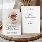 Modern Photo Order of Service Funeral Programmakaart