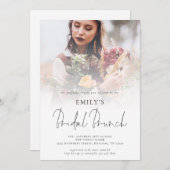 Modern Photo Overlay Script Bridal Brunch Kaart (Voorkant / Achterkant)