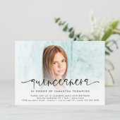 Modern Photo Overlay Script Quinceañera Kaart (Staand voorkant)