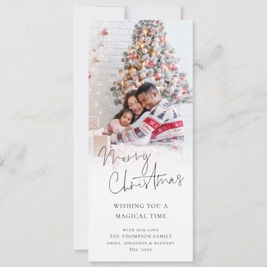 Modern Photo Overlay Script Vrolijk Kerstfeest Feestdagenkaart (Voorkant)