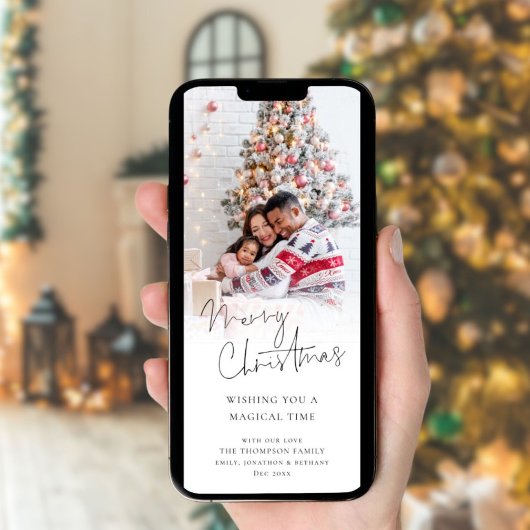 Modern Photo Overlay Script Vrolijk Kerstfeest Feestdagenkaart