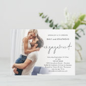 Modern Photo Overlay Verloving Invitation Kaart (Staand voorkant)