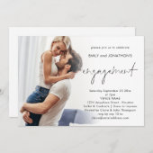 Modern Photo Overlay Verloving Invitation Kaart (Voorkant / Achterkant)