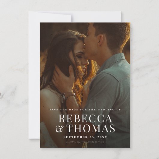 Modern Photo Overlay Wedding Save The Date (Voorkant)