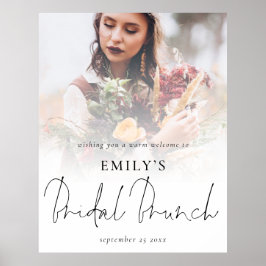 Modern Photo Overlay Welkom Bridal Brunch Poster