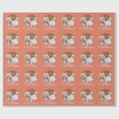 Modern Photo Peach Pink Merry Christmas Holiday Cadeaupapier (Vlak)