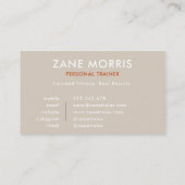 Modern Photo Personal Trainer Fitness  Visitekaartje (Achterkant)