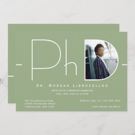 Modern Photo PhD-Afstuderen Kaart (Voorkant / Achterkant)