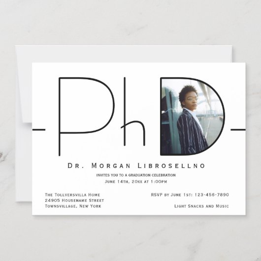 Modern Photo PhD-Afstuderen Magnetische Uitnodiging (Voorkant)