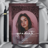 Modern Photo Pink Mandala Afstuderen Aankondiging