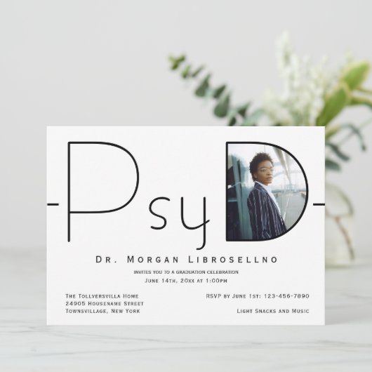 Modern Photo PsyD-Afstuderen Kaart (Staand voorkant)
