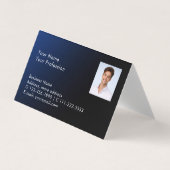 Modern Photo QR Code Blue Gradient Professional Visitekaartje (Voorkant)