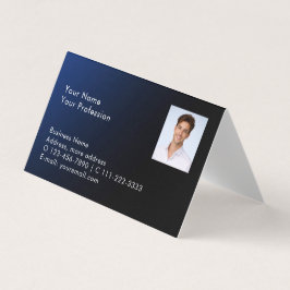 Modern Photo QR Code Blue Gradient Professional Visitekaartje