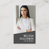 Modern Photo QR Code Logo Vertical Visitekaartje (Voorkant)