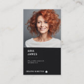 Modern Photo & QR Code Vertical Visitekaartje (Voorkant)