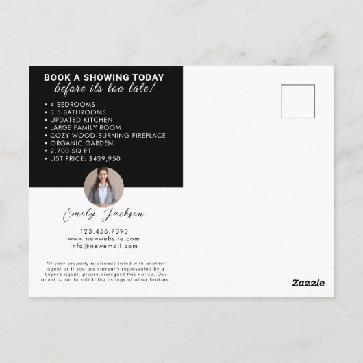 Modern Photo Real Estate Marketing Briefkaart (Achterkant)