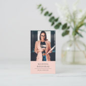 Modern Photo Realtor Blush Visitekaartje (Staand voorkant)
