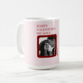 Modern Photo Red & Pink Happy Valentines Gift Koffiemok (Voorkant links)