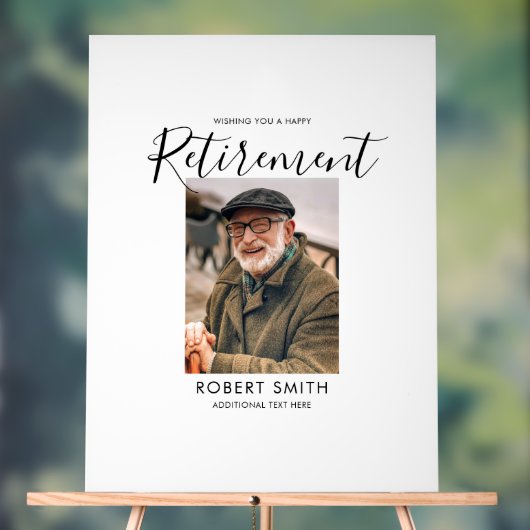 Modern Photo Retirement Guest Signature Acryl Bord (Neutraal)