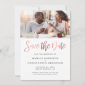 Modern Photo Roos Gold Script Save The Date (Achterkant)