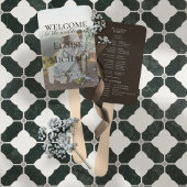 Modern Photo Rustic Brown Wedding Program Fan Handwaaier