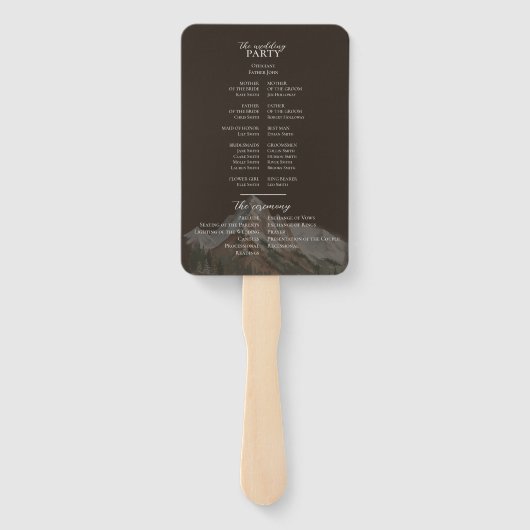 Modern Photo Rustic Brown Wedding Program Fan Handwaaier (Achterkant)