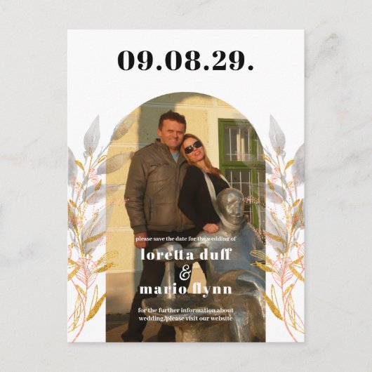 Modern Photo Save the date Invitation Postcard Briefkaart (Voorkant)