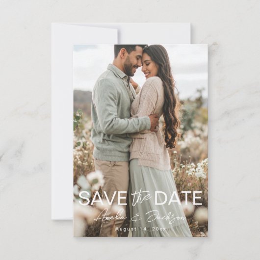 Modern Photo Save the Date Wedding (Voorkant)